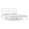 vidaXL Estrutura de cama super king 180x200 cm madeira maci&ccedil;a branco
