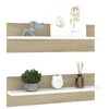 vidaXL Estantes de parede 2 pcs 60x11,5x18 cm contrapl. branco/sonoma