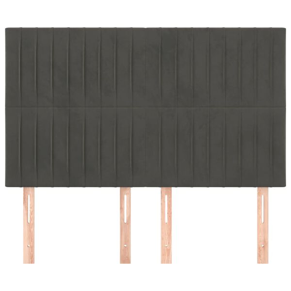 vidaXL Cabeceira Cinza Escuro 144x5x118/128 cm Veludo
