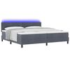 vidaXL Cama Box Spring LED com led Cinza Escuro 200 x 200 cm Veludo