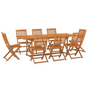 vidaXL 9 pcs conjunto de jantar para jardim 220x90x75 cm ac&aacute;cia maci&ccedil;a