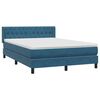 vidaXL Cama com molas/colchão 140x210 cm veludo azul-escuro