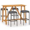 vidaXL 5 pcs conjunto de bar para jardim com almofad&otilde;es cinzento