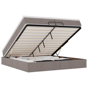 vidaXL Estrutura cama otomana com colch&otilde;es tecido cinzento 200x200cm