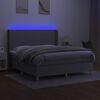 vidaXL Cama box spring c/ colch&atilde;o e LED 160x200 cm tecido cinza-claro