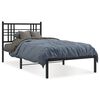 vidaXL Estrutura de cama com cabeceira 90x200 cm metal preto