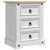 vidaXL Mesa-de-cabeceira com gaveta Corona Branco 53 x 39 x 66 cm