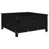 vidaXL Vaso/floreira de jardim 82,5x82,5x39 cm pinho maci&ccedil;o preto
