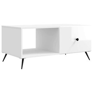 vidaXL Mesa de centro Branco Brilhante 90 x 50 x 40 cm