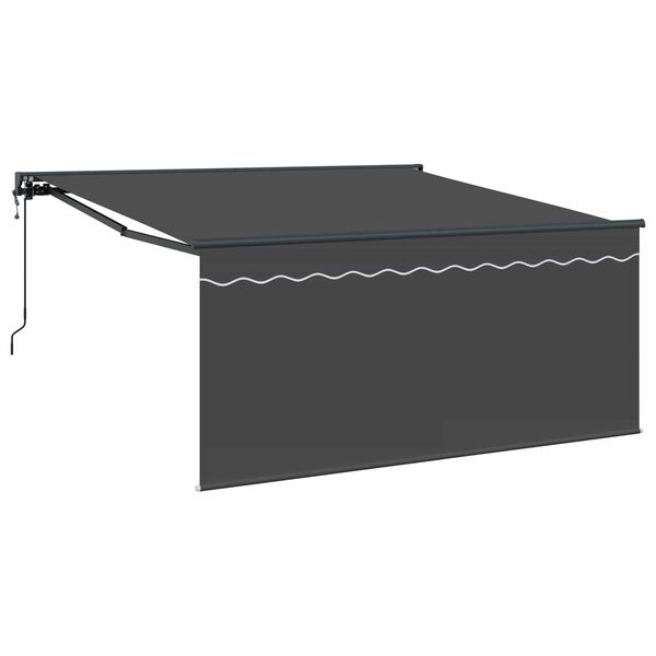 vidaXL Toldo Retr&aacute;til Antracite 350 x 250 cm Poli&eacute;ster e Alum&iacute;nio