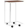 vidaXL Mesa de apoio c/ rodas 40x30x63,5cm derivados de madeira branca