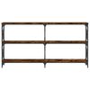 vidaXL Mesa consola 156x28x80,5cm derivados de madeira carvalho fumado