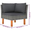 vidaXL 6 pcs conjunto lounge de jardim c/ almofad&otilde;es vime PE cinzento