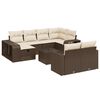 vidaXL 11 pcs conjunto sof&aacute;s de jardim c/ almofad&otilde;es vime PE castanho