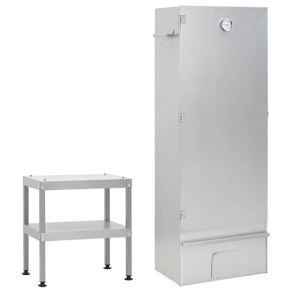 vidaXL Defumador com mesa a&ccedil;o galvanizado