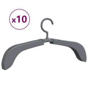vidaXL Cabides extens&iacute;veis 10 pcs cinzento