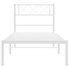 vidaXL Estrutura de cama em metal com cabeceira 107x203 cm branco