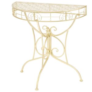 vidaXL Mesa de apoio vintage semicircular metal 72x36x74 cm dourado