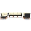 vidaXL 9 pcs conjunto lounge de jardim c/ almofad&otilde;es vime PE preto