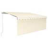 vidaXL Toldo retr&aacute;til manual com estore/LED 3x2,5 m cor creme