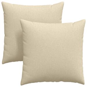 vidaXL Travesseiros de Sof&aacute; 2 pcs Creme 60 x 60 cm tecido