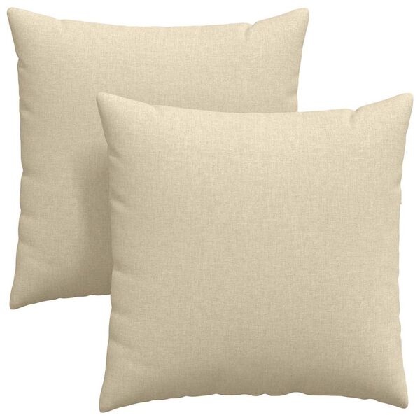vidaXL Travesseiros de Sof&aacute; 2 pcs Creme 60 x 60 cm tecido