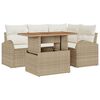 vidaXL Conjunto de Sof&aacute; de Jardim 5 unid. bege e creme