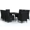 vidaXL 9 pcs conjunto de jantar para jardim com almofad&otilde;es preto
