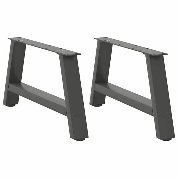 vidaXL P&eacute;s para mesa de centro em formato A, 2 pe&ccedil;as, antracite, 70x (30-31) cm, a&ccedil;o