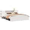 vidaXL Cama com estante sem colch&atilde;o 200x200 cm pinho maci&ccedil;o branco
