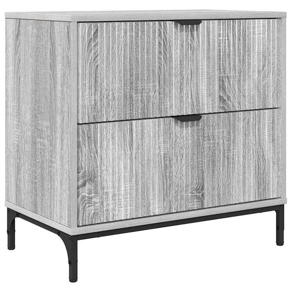 vidaXL Mesa-de-cabeceira com gaveta Sonoma cinzento 63.5 x 36 x 61 cm