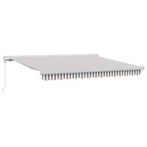 vidaXL Toldo retr&aacute;til Cinza Claro e Branco 450 &times; 300 cm
