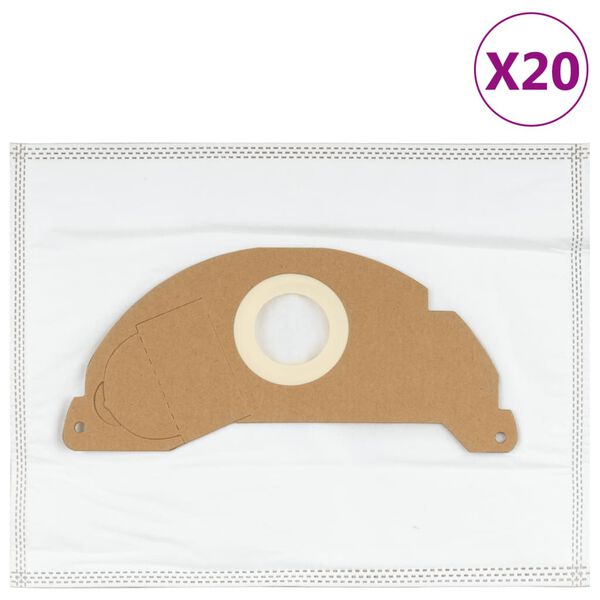 vidaXL Sacos de aspirador de pó para Karcher A2004 20 pcs