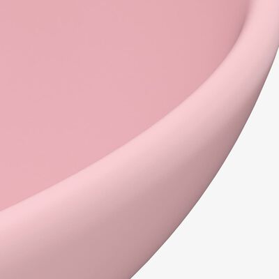 vidaXL Lavatório WC luxuoso redondo 32,5x14cm cerâmica rosa mate