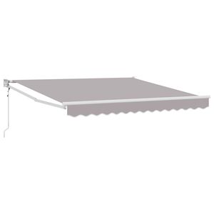 vidaXL Toldo Retr&aacute;til Cinzento-claro 350 x 250 cm Poli&eacute;ster e Alum&iacute;nio
