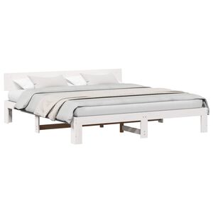 vidaXL Estrutura da Cama com cabeceira Branco 180 x 200 cm