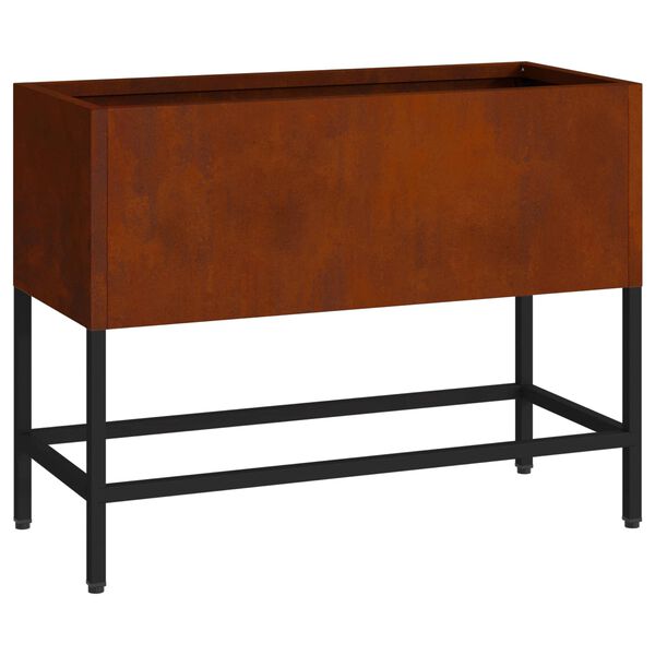 vidaXL Vaso Elevado para Jardim Ferro Enferrujado 60 x 26 x 45 cm