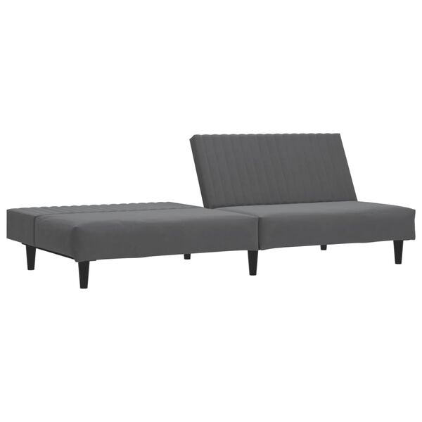 vidaXL Sof&aacute;-cama de 2 lugares veludo cinzento-escuro