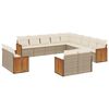 vidaXL 13 pcs conjunto de sof&aacute;s p/ jardim com almofad&otilde;es vime PE bege