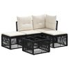 vidaXL Conjunto de Sof&aacute; de Jardim 5 pcs Preto vime PE