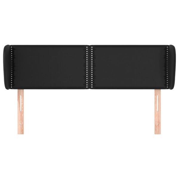 vidaXL Cabeceira cama abas couro artificial 147x23x78/88 cm preto