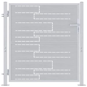 vidaXL Port&atilde;o de Jardim Prateado 85 x 97 cm A&ccedil;o inoxid&aacute;vel