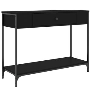 vidaXL Mesa consola 100x34,5x75 cm derivados de madeira preto