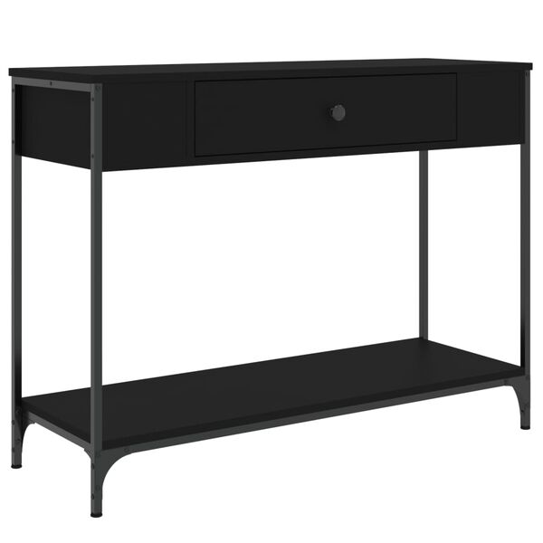 vidaXL Mesa consola 100x34,5x75 cm derivados de madeira preto