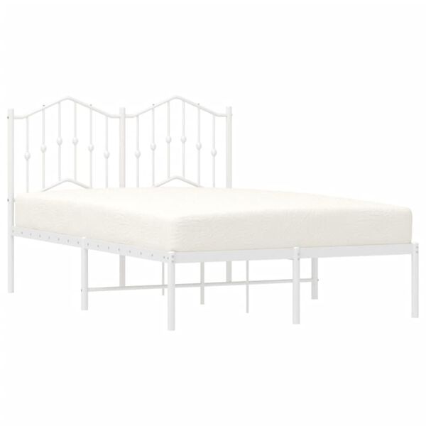 vidaXL Estrutura de cama com cabeceira 120x190 cm metal branco