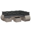 vidaXL 8 pcs conjunto sof&aacute;s de jardim c/ almofad&otilde;es vime PE cinzento