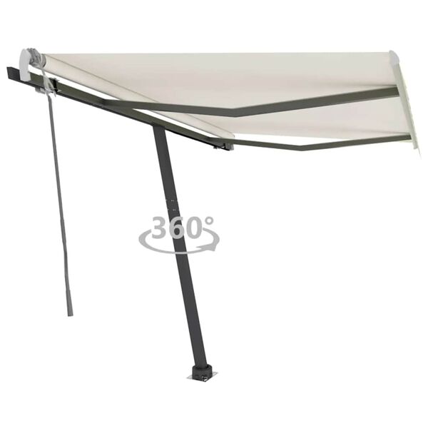 vidaXL Toldo retrátil manual independente 350x250 cm cor creme