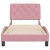 vidaXL Estrutura de cama sem colch&atilde;o 90x200 cm veludo rosa