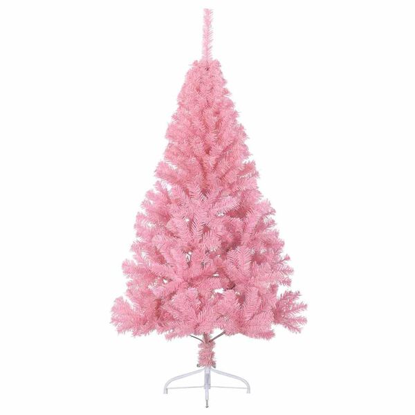 vidaXL &Aacute;rvore de Natal Artificial Pr&eacute;-iluminada Rosa 180 cm PVC