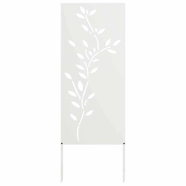 vidaXL Tela de Privacidade para Jardim Floral Branco 50 x 140 cm